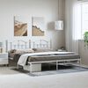 vidaXL Metal Bed Frame without Mattress with Headboard White 193x203cm