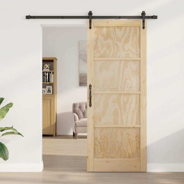 vidaXL Sliding Door ORKDAL Brown 83 x 211 cm Solid Pine Wood