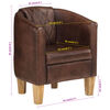 vidaXL Tub Chair Dark Brown Real Leather