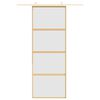 vidaXL Sliding Door Gold 76x205 cm Frosted ESG Glass and Aluminium