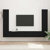 vidaXL TV Cabinet Set 8 pcs Black Engineered Wood