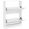 vidaXL Shoe Cabinet White 59x17x81 cm Engineered Wood