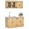 vidaXL Cabinet with Shelf with Storage 4 pcs Honey Solid Pine Wood