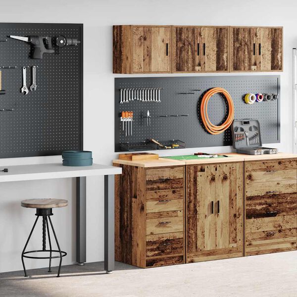 vidaXL Garage Cabinets 2 pcs Old Wood Engineered Wood