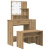 vidaXL Dressing Table Set with LED Artisan Oak Engineered Wood