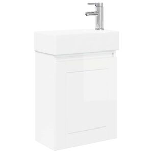vidaXL Bathroom Vanity Unit with Tap High Gloss White