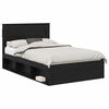 vidaXL Bed Frame Black Oak 135 x 190 cm Engineered Wood