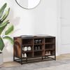 vidaXL Shoe Bench Brown Oak 84x40x53.5 cm Engineered Wood and Metal