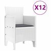 vidaXL Garden Dining Set 13 pcs White Synthetic rattan and Metal