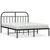 vidaXL Metal Bed Frame without Mattress with Headboard Black 140x190cm