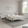 vidaXL Bed Frame without Mattress White Metal 160x200 cm