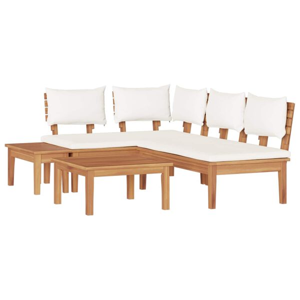 vidaXL Garden Sofa Set 4 pcs Brown and Cream