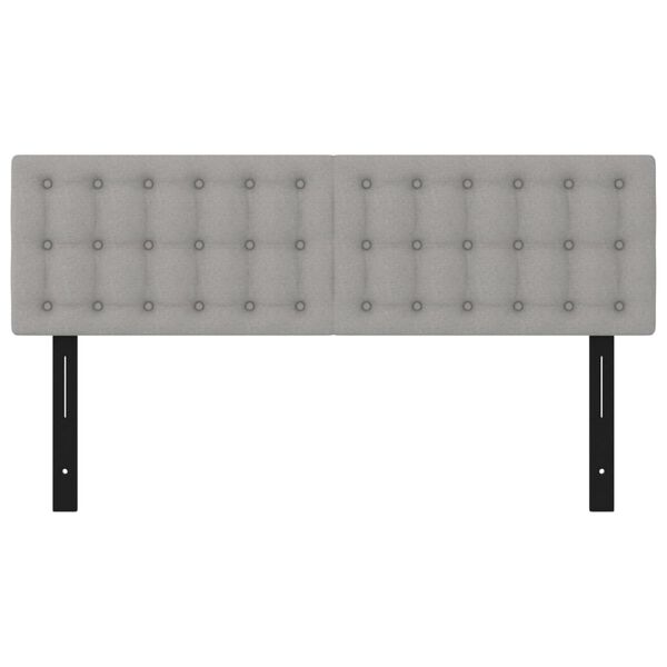 vidaXL Headboards 2 pcs Light Grey 72x5x78/88 cm Fabric