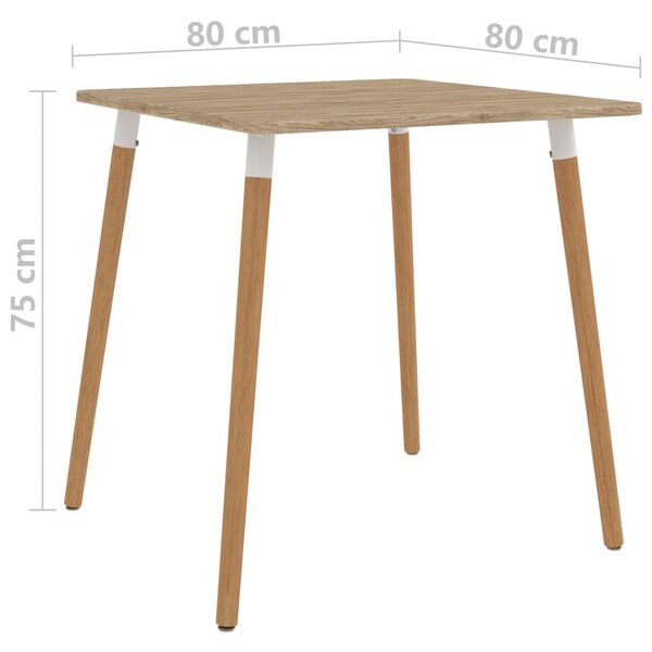 vidaXL Dining Table 80x80x75 cm Metal