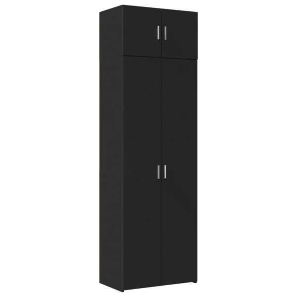 vidaXL Storage Cabinet Black 70x42.5x225 cm Engineered Wood