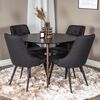 Venture Home Dining Chairs 2 pcs Velvet Deluxe Polyester Black