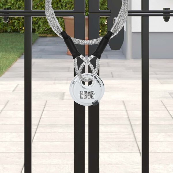 vidaXL Discus Locks with Keys 2 pcs Silver 7 x 2.3 x 7 cm