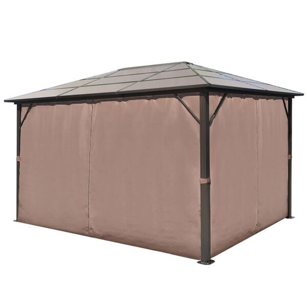 vidaXL Gazebo with Curtain Brown Aluminium 400 x 300 cm