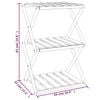 vidaXL 3-Tier Folding Shelf Brown 43x31x63 cm Solid Wood Acacia