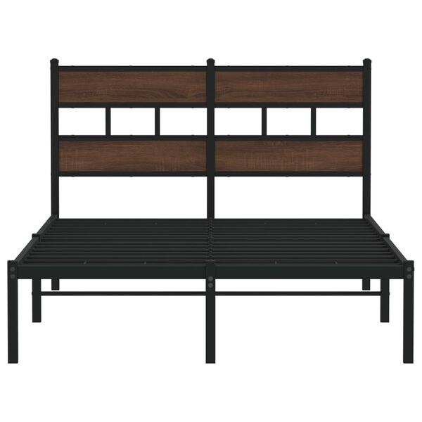 vidaXL Bed Frame without Mattress with Headboard Brown Oak 120x190 cm Small Double