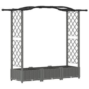 vidaXL Raised Bed with Trellis and Roof Light Grey 169 x 40 x 123 cm