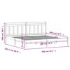 vidaXL Bed Frame without Mattress White Solid Wood 200x200 cm (810038+814115)