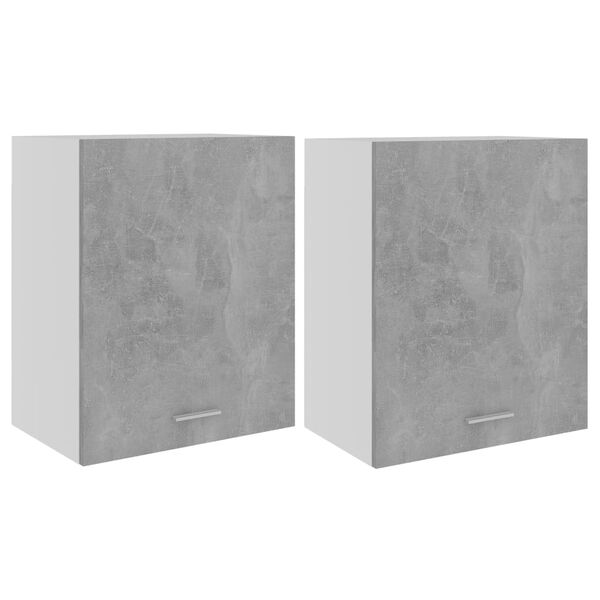 vidaXL Hanging Cabinet Lyons 2 pcs Concrete Grey 50x31x60 cm Engineered Wood