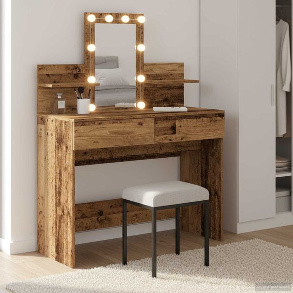 vidaXL Dressing Table Old Wood 100 x 40 x 130 cm Engineered Wood