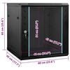 vidaXL Network Cabinet with Storage Black 60 x 45 x 65 cm Steel