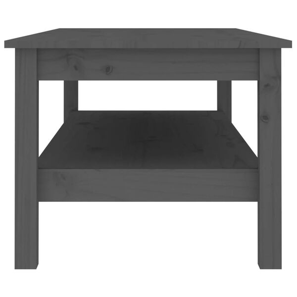 vidaXL Coffee Table Grey 110x50x40 cm Solid Wood Pine