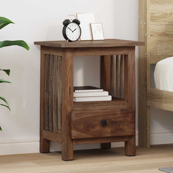 vidaXL Bedside Table Brown 30 x 30 x 47 cm Solid Reclaim Wood