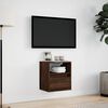 vidaXL TV Wall Cabinet with LED Lights Brown Oak 41x31x45 cm