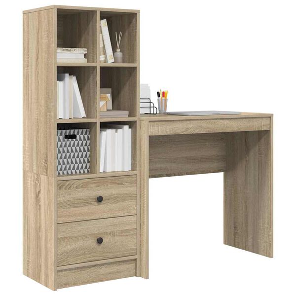 vidaXL Desk with Drawer 2 pcs Sonoma Oak
