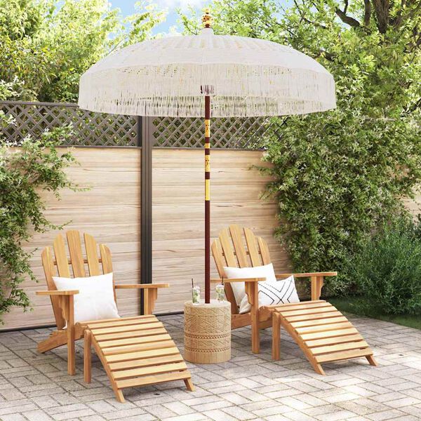 vidaXL Macrame Parasol Cream 190 x 190 x 260 cm