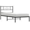 vidaXL Metal Bed Frame without Mattress with Headboard Black 75x190cm