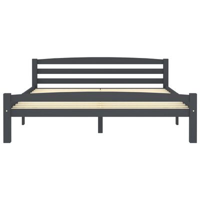 vidaXL Bed Frame Dark Grey Solid Pinewood 160x200 cm