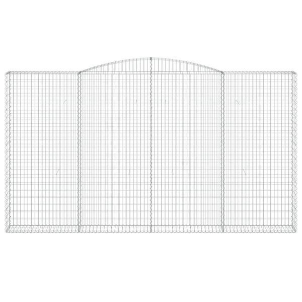 vidaXL Arched Gabion Baskets 7 pcs 400x30x220/240 cm Galvanised Iron