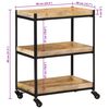 vidaXL Kitchen Trolley 60x40x80 cm Solid Rough Wood Mango