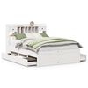 vidaXL Bookcase Bed without Mattress White 160x200 cm Solid Wood Pine