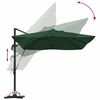 vidaXL Umbrella Green 352 x 251 x 265 cm Polyester and Aluminium