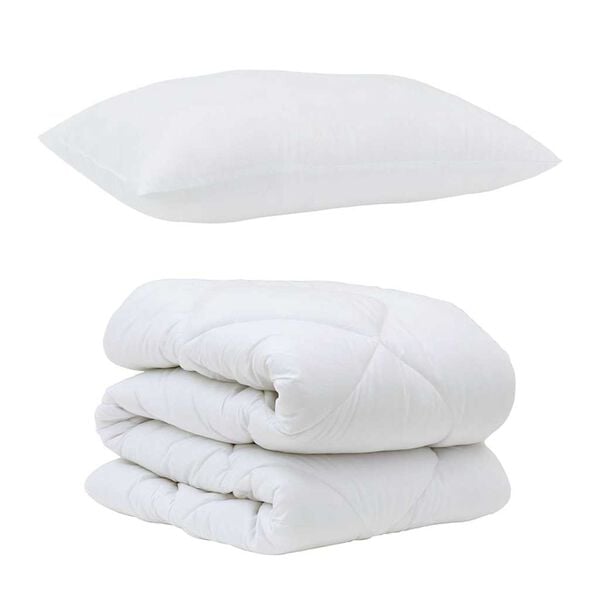 vidaXL Duvet Set with Pillow 2 pcs White Microfiber