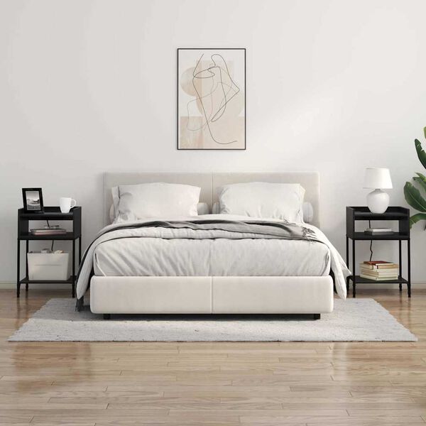 vidaXL Bedside Cabinet Black Oak 40 x 40 x 61 cm Engineered Wood