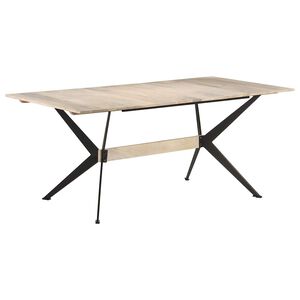 vidaXL Dining Table | Bleached | Solid mango wood | 180x90 cm | Durable