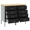 vidaXL Work Cabinet with Drawer 2 pcs Black and Grey 100 x 55 x 85 cm