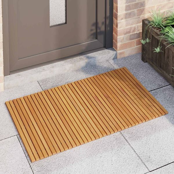 vidaXL Bath Mat Plain Brown 100 x 60 cm Wood