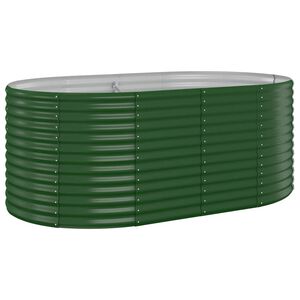 vidaXL Garden Raised Bed | Green | Powder-coated steel | 175x100x68 cm | Durable