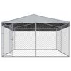 vidaXL Outdoor Dog Kennel with Roof 382x382x225 cm