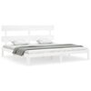 vidaXL Bed Frame without Mattress White Super King Size Solid Wood Pine