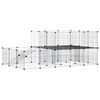 vidaXL 44-Panel Pet Cage with Door Black 175x105x70 cm Steel