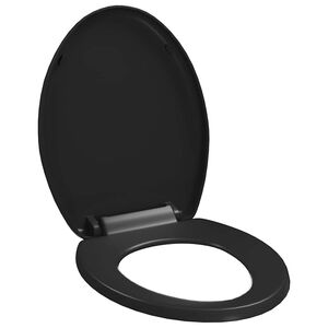 vidaXL Soft-close Toilet Seat with Quick-release Design Black